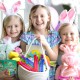 VKTEN 64Pcs Easter Mini Bubble Wands Assortment 8 Colors 8 Styles Easter Party Favors for Kids, Bath Time, Classroom Prizes Summer Outdoor Gifts for Girls Boys, Easter Basket Stuffers