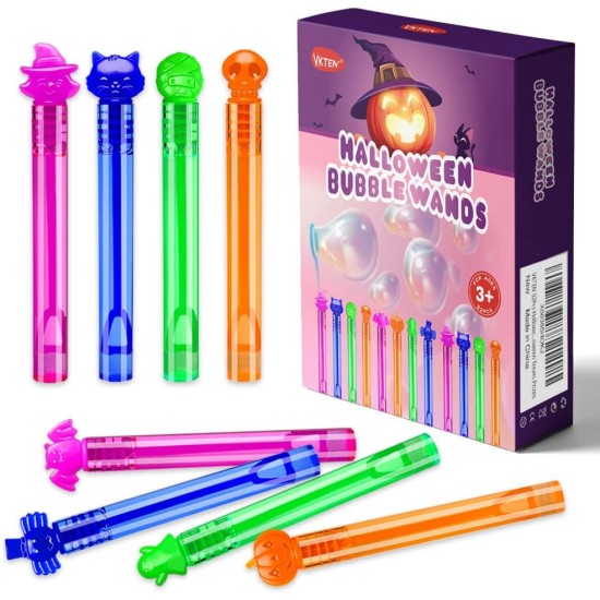 VKTEN 32Pcs Halloween Bubble Wands Mini Bubbles Party Favors for Kids Halloween Party Favors Treat Bag Stuffers Goody Bag Filler Halloween Treats Prizes