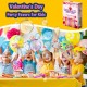 VKTEN 32Pcs Valentines Day Mini Bubble Wands Assortment 8 Styles Bubble Party Favors for Kids, Bubbles for Kids, Valentines School Classroom Exchange Prizes Gifts